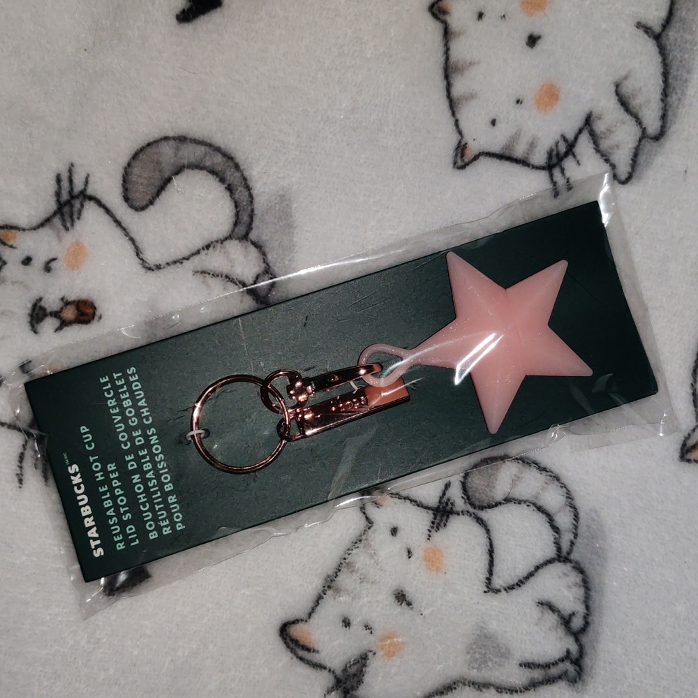 Starbucks star keychain reusable hot cup lid stopper
